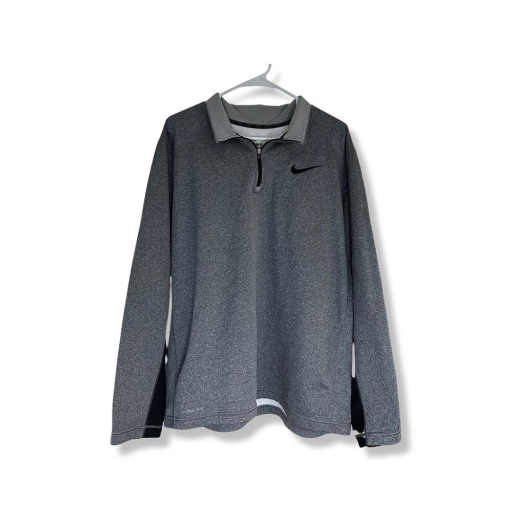 Nike Men’s Therma-Fit Quarter Zip Collared Pullover Gray 717397-071